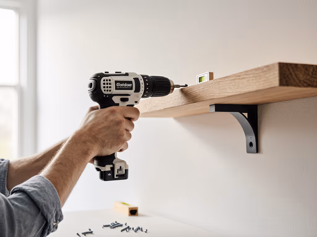 homeowner_using_cordless_drill_for_common_household_tasks_like_hanging_shelves