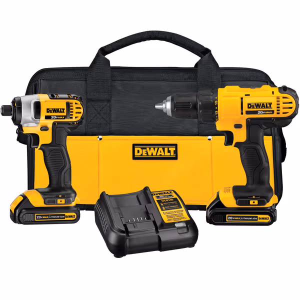 DEWALT 20V MAX Cordless Drill and Impact Driver Combo Kit (DCK240C2)
