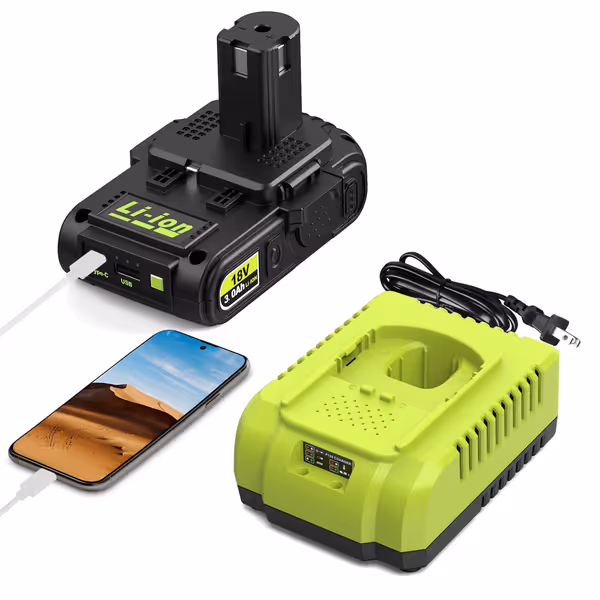 Abeden 18V 3.0Ah Ryobi-Compatible Battery & Charger